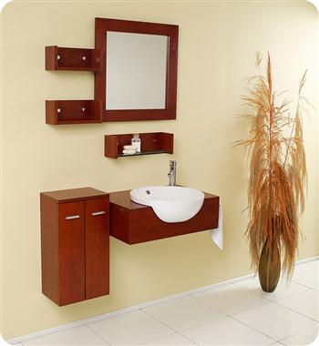 Fresca - Stile - Bathroom Vanity w/ 3 Wall Mounted Shelves and Side Cabinet - FVN3520