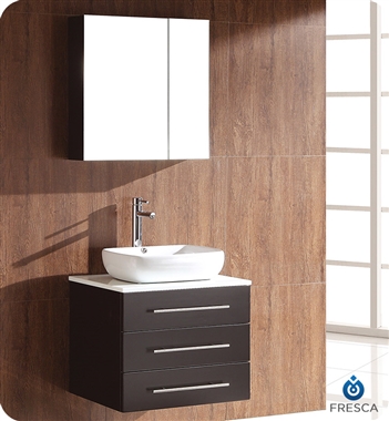 Fresca - Modella - (Espresso) Bathroom Vanity w/ White Ceramic Sink and Medicine Cabinet - FVN6185ES