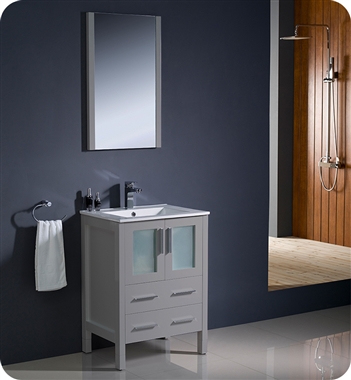 Fresca Torino 24" Grey Modern Bathroom Vanity with Integrated Sink