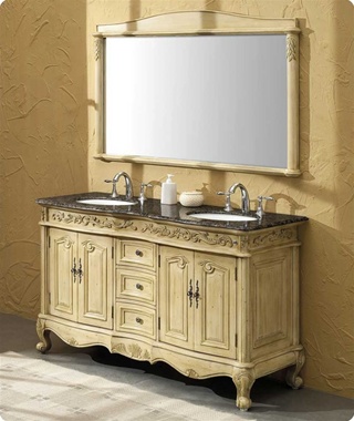 [DISCONTINUED]Fresca Fairbank Traditional Double Sink Bathroom Vanity w/ Baltic Brown Countertop