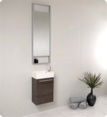 Fresca - Pulito - (Gray Oak) Small Bathroom Vanity w/ Tall Mirror - FVN8002GO