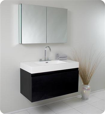 Fresca - Mezzo - (Black) Bathroom Vanity w/ Blum Storage System - FVN8010BW