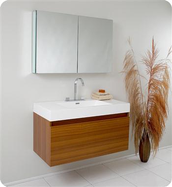 Fresca - Mezzo - (Teak) Bathroom Vanity w/ Blum Storage System - FVN8010TK