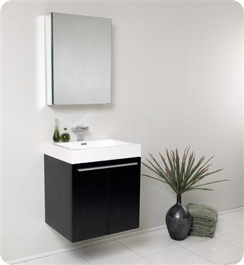 Fresca - Alto - (Black) Bathroom Vanity w/ Modern Faucet and Medicine Cabinet - FVN8058BW