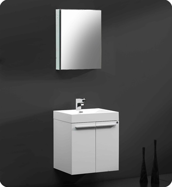 Fresca Alto 23" White Modern Bathroom Vanity with Medicine Cabinet