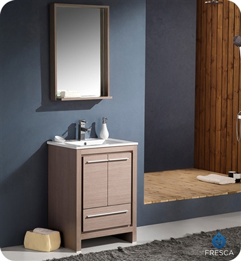 Fresca Allier 24" Modern Bathroom Vanity - Grey Oak