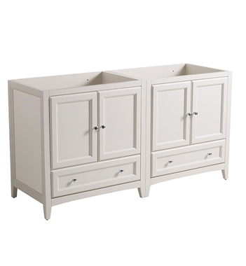 Fresca Oxford 59" Antique White Traditional Double Sink Bathroom Cabinets