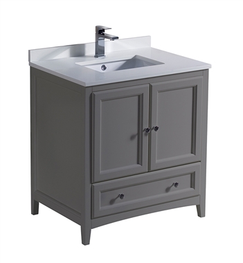 Fresca Oxford 30" Gray Traditional Bathroom Cabinet with Top & Sink