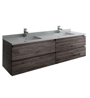 Fresca Formosa 70" Wall Hung Double Sink Modern Bathroom Cabinet