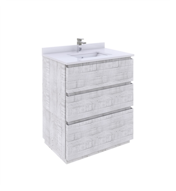 Fresca Formosa 30" Floor Standing Modern Bathroom Cabinet with Top & Sink in Rustic White