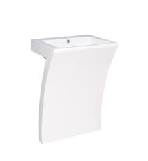 Fresca Quadro 23" White Pedestal Sink