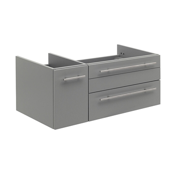 Fresca Lucera 36" Gray Wall Hung Undermount Sink Modern Bathroom Cabinet - Right Version