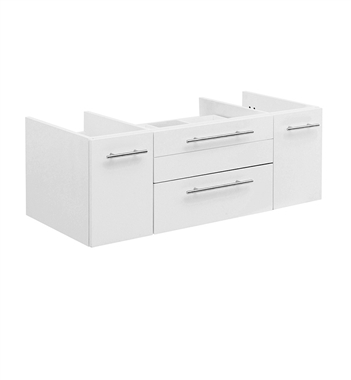 Fresca Lucera 42" White Wall Hung Vessel Sink Modern Bathroom Cabinet