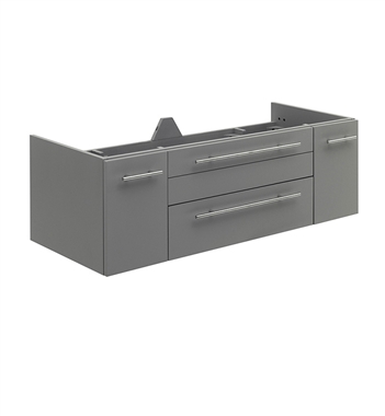 Fresca Lucera 48" Gray Wall Hung Double Undermount Sink Modern Bathroom Cabinet