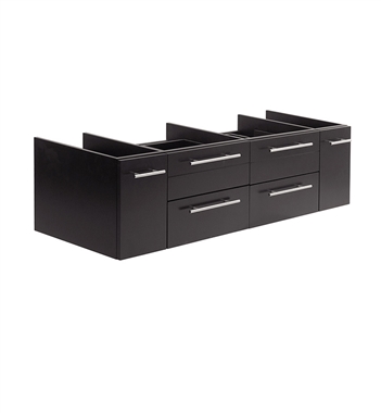 Fresca Lucera 60" Espresso Wall Hung Double Vessel Sink Modern Bathroom Cabinet