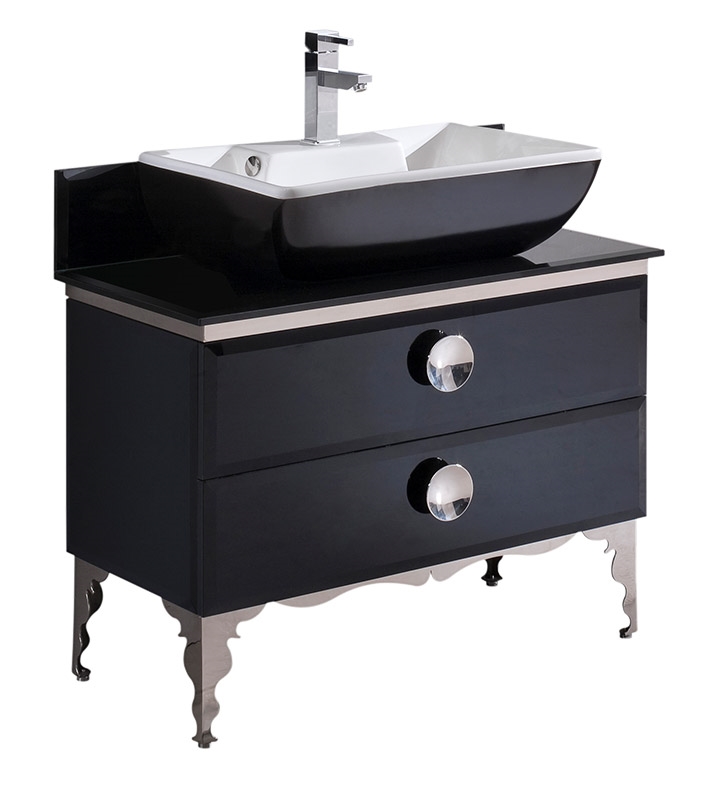 Bathroom Vanities Vanity Furniture Cabinets Rgm Fresca Moe 36 Modern Gl Bathroom Cabinet With Top Vessel Sink