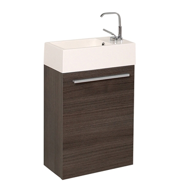 Fresca Pulito 16" Small Gray Oak Modern Bathroom Vanity w/ Integrated Sink