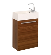 Fresca Pulito 16" Small Teak Modern Bathroom Vanity w/ Integrated Sink