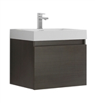 Fresca Nano 24" Gray Oak Modern Bathroom Cabinet with Integrated Sink