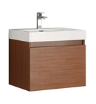 Fresca Nano 24" Teak Modern Bathroom Cabinet with Integrated Sink