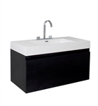 Fresca Mezzo 39" Black Modern Bathroom Cabinet with Integrated Sink
