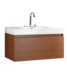 Fresca Mezzo 39" Teak Modern Bathroom Cabinet with Integrated Sink