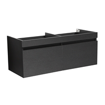 Fresca Mezzo 48" Black Wall Hung Double Sink Modern Bathroom Cabinet