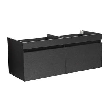 Fresca Mezzo 48" Black Wall Hung Double Sink Modern Bathroom Cabinet