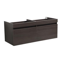 Fresca Mezzo 48" Gray Oak Wall Hung Double Sink Modern Bathroom Cabinet