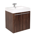 Fresca Alto 23" Walnut Modern Bathroom Cabinet with Integrated Sink