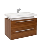 Fresca Medio Teak Modern Bathroom Cabinet with Vessel Sink