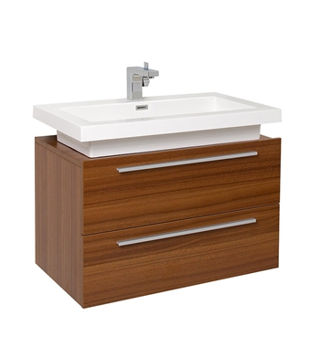 Fresca Medio Teak Modern Bathroom Cabinet with Vessel Sink