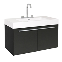 Fresca Vista 36" Black Modern Bathroom Cabinet with Integrated Sink