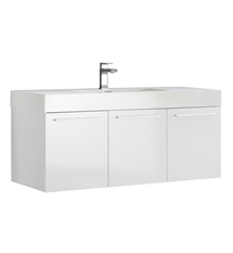 Fresca Vista 48" White Modern Bathroom Vanity with Integrated Single Sink