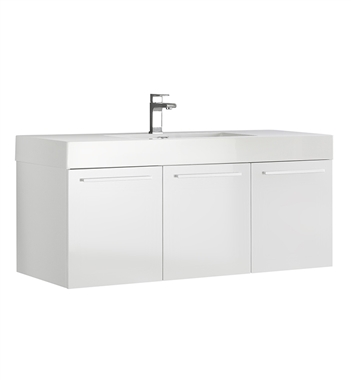 Fresca Vista 48" White Modern Bathroom Vanity with Integrated Single Sink