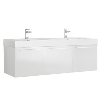 Fresca Vista 60" White Modern Bathroom Vanity with Integrated Double Sink