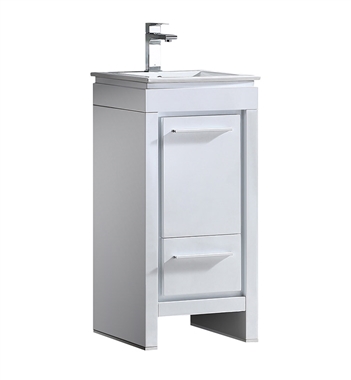 Fresca Allier 16" White Modern Bathroom Cabinet with Sink