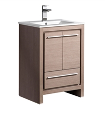 Fresca Allier 24" Gray Oak Modern Bathroom Cabinet with Sink