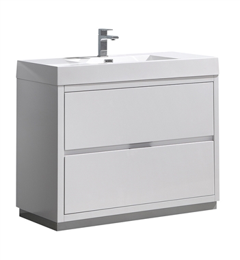 Fresca Valencia 40" Glossy White Free Standing Modern Bathroom Vanity