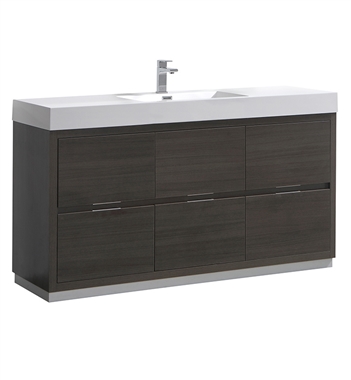 Fresca Valencia 60" Gray Oak Free Standing Modern Bathroom Vanity