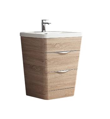 Fresca Milano 26"  White Oak Modern Bathroom Cabinet with Integrated Sink