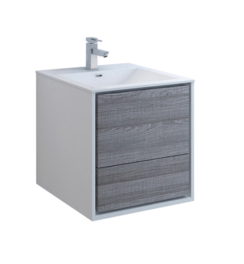 Fresca Catania 24" Ash Gray Wall Hung Modern Bathroom Cabinet w&#1096;&#1077;&#1088; Integrated Sink