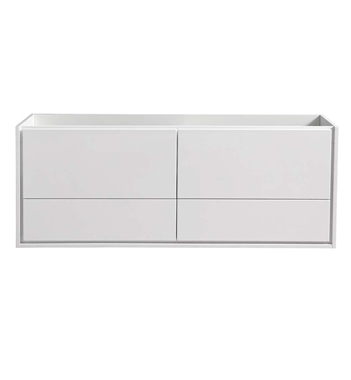 Fresca Catania 60" Glossy White Wall Hung Single Sink Modern Bathroom Cabinet