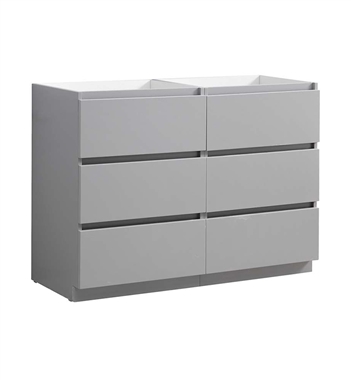 Fresca Lazzaro 48" Gray Free Standing Double Sink Modern Bathroom Cabinet