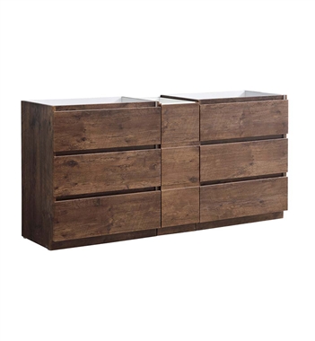 Fresca Lazzaro 72" Rosewood Free Standing Double Sink Modern Bathroom Cabinet