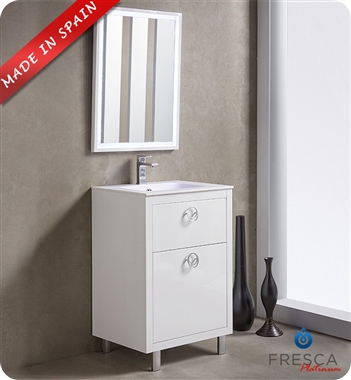 Fresca Platinum Due 24" Glossy White Bathroom Vanity