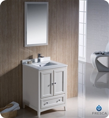 Fresca Oxford 24" Traditional Bathroom Vanity in Antique White