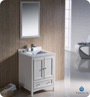 Fresca Oxford 24" Traditional Bathroom Vanity in Antique White