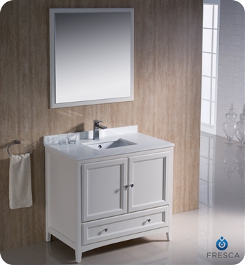 Fresca Oxford 36" Traditional Bathroom Vanity in Antique White