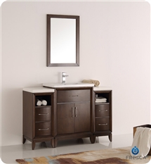 Fresca Cambridge 48" Antique Coffee Traditional Bathroom Vanity with Mirror